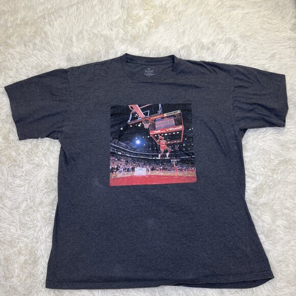 Michael Jordan Dunk Contest Men's Stanford Gray T-Shirt  Size XL - Picture 1 of 10